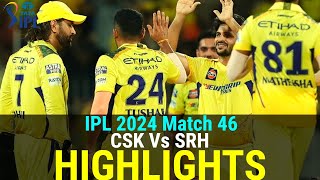 csk vs srh highlights | srh vs csk highlights | ipl match 46 highlights | ms dhoni | ipl match 46