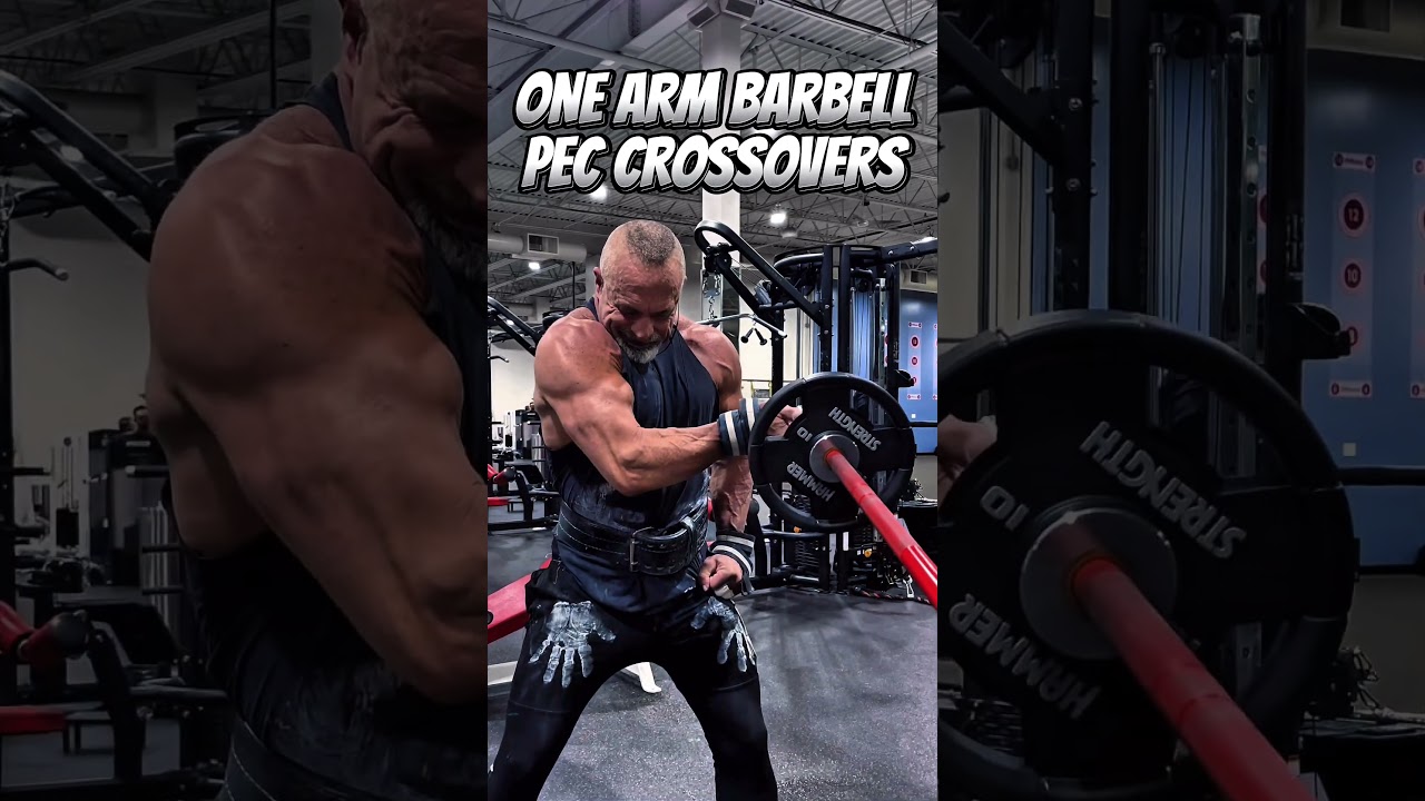 ONE ARM, BARBELL PEC CROSSOVERS #workout #motivation #CHEST #workouttips #pump