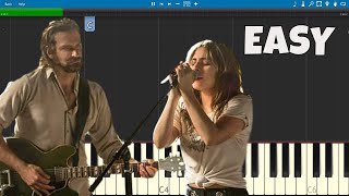 Video thumbnail of "Lady Gaga, Bradley Cooper - Shallow EASY Piano Tutorial - A Star Is Born"