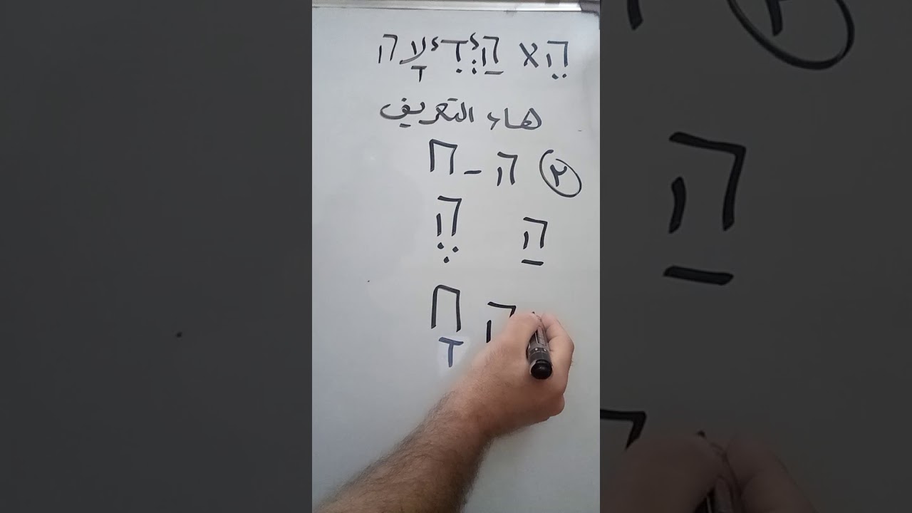 المرحلة الأولى - هاء التعريف في اللغة العبرية הא הידיעה