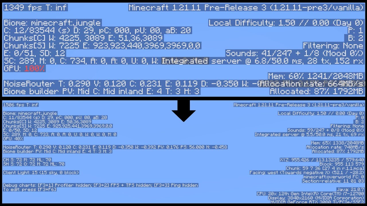 Minecraft - How To Resize The F3 Debug Menu - YouTube
