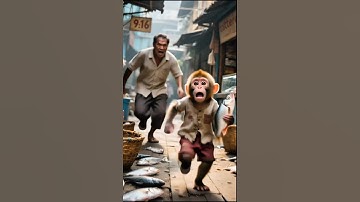 He Stole a Fish... But What He Did Next Will Make You Cry 🐒💔 | Emotional Monkey Short #shorts #viral