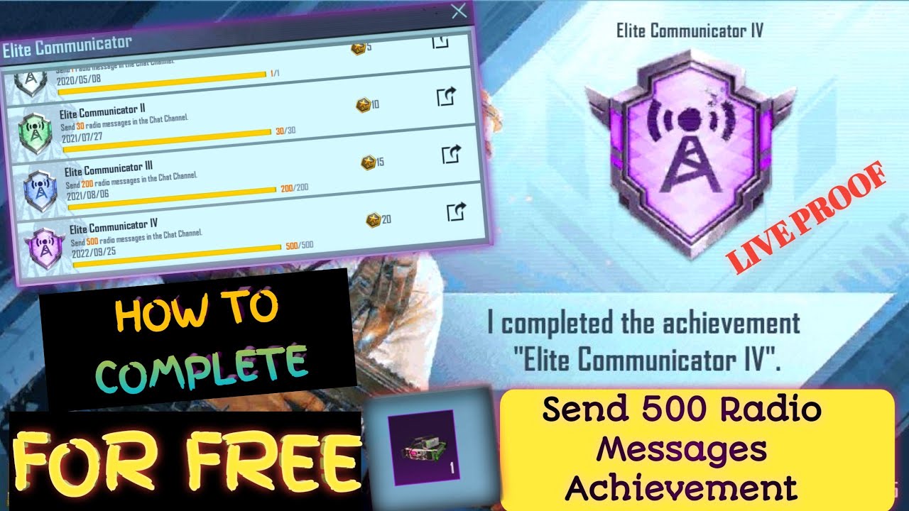 Easy Way To Complete Elite Communicator Achievement In Pubg Mobile/Bgmi | Radio Achievement 😍😍😍