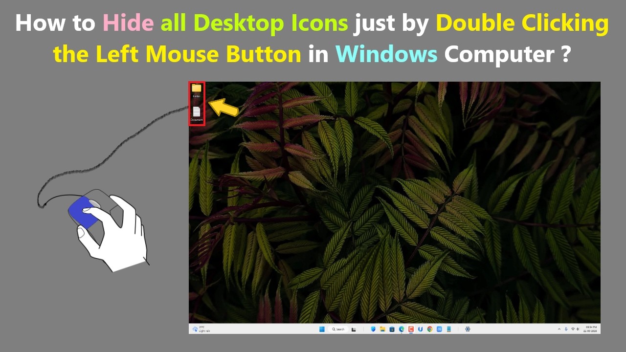 How to Hide all Desktop Icons just by Double Clicking the Left Mouse ...