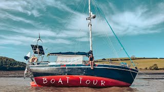 Boat Tour - Our TINY home - Trident Warrior 31ft SAILBOAT | SAILING WAYZGOOSE WARRIOR Ep 5