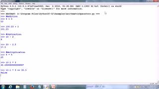 Python tutorial 3   Arithmetic Operators