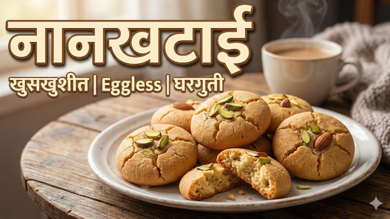 घरी बनवा खुसखुशीत नानखटाई 🍪 | Easy Nankhatai Recipe#nankhatai #nankhatairecipe 