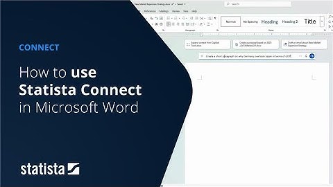 How to use Statista Connect in Microsoft Word