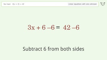 Solve 3(x+2)=42: Linear Equation Video Solution | Tiger Algebra