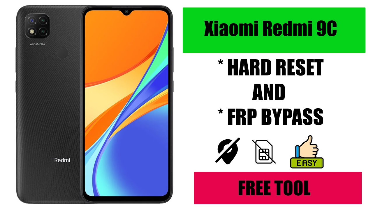 redmi 9c hard reset and frp bypass