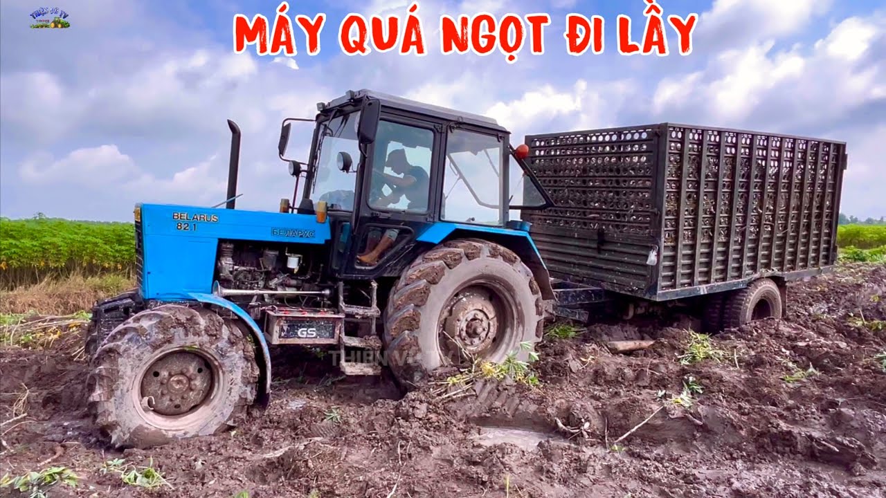 Dàn hơi máy cày belarus 82.1 quá căng cũng phải quì lại đám đất đổ rò đôi kiểu này, thiện vũ tv