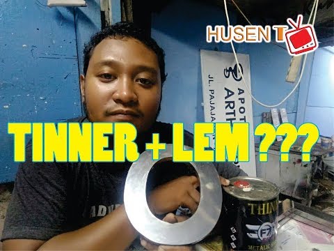 Membersihkan Bekas Lem dengan Larutan Tinner di Stainless