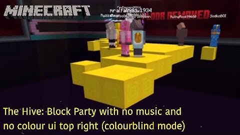 Minecraft - The Hive: Block Party with no music and no colour ui top right (colourblind mode)