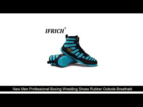 Review  New Men Professional Boxing Wrestling Shoes Rubber Outsole Breathable Combat Sneakers Lace 