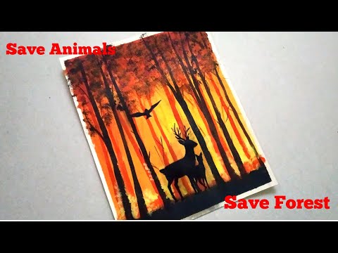 Video: How To Draw A Fire In The Forest