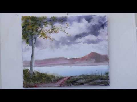 Холст для акварели. Плюсы и минусы. Акварельный пейзаж на холсте. Watercolour on the canvas.