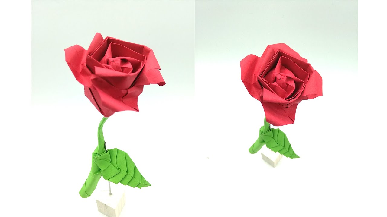 Comment faire une Rose en Origami - YouTube