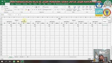 Cara memasukkan nilai untuk Leger Raport