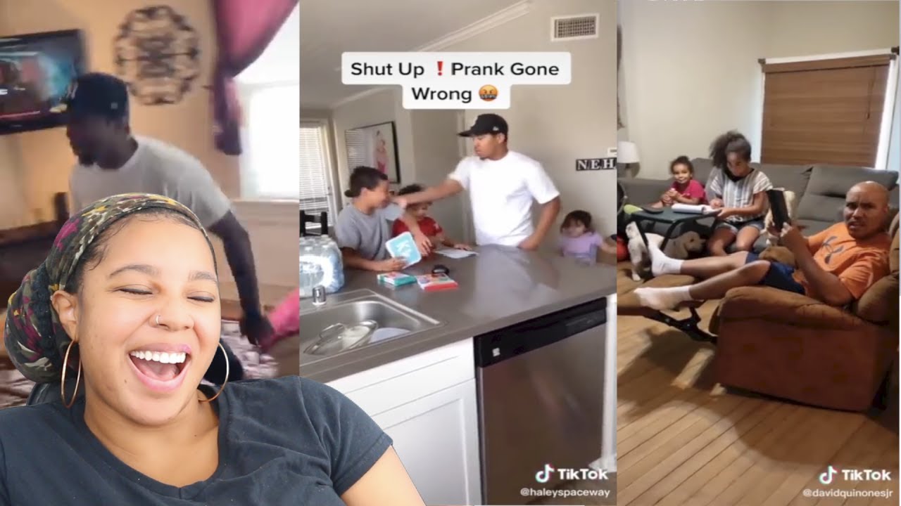 "Shut up" challenge on Dad Prank - Tik Tok Compilation | Reaction