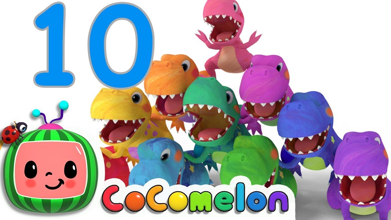 Dinosaurs T Rex Number Song  CoComelon Nursery Rhymes  Kids Songs