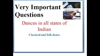 Classical And Folk Dance In All States Of India