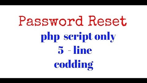 change Password , Reset password , Security Question php tutorial