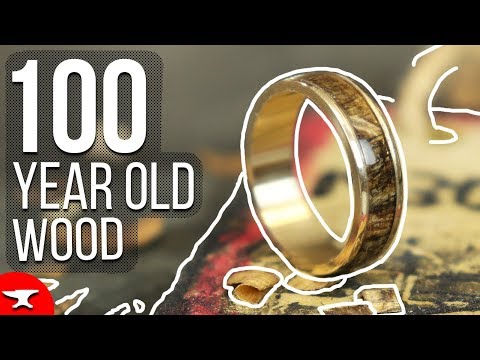 inlayed-with-100-year-old-wood---14k-gold-ornament-ring---(wedding-ring)