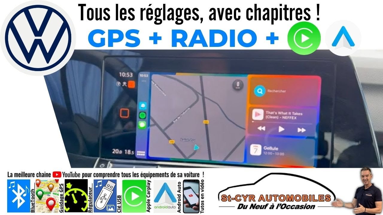 VOLKSWAGEN, tous les réglages écran, GPS, combiné, carplay