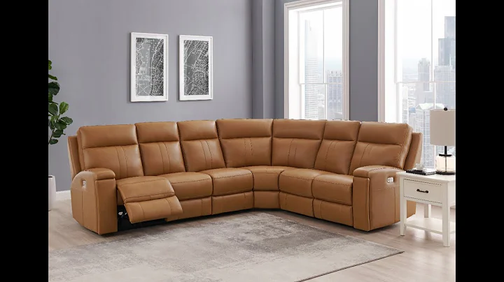 Prospera Home Frasier (Cognac) Leather Power Reclining Sectional