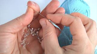 How To Crochet Dazzling Ribbon With Sparkling Seed Beads/step By Step Free Video Tutorial