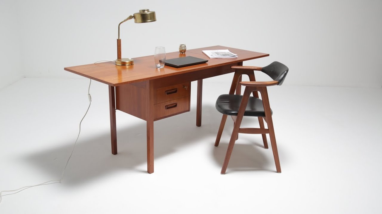 Drop Leaf Teak Desk by Gunnar Nielsen Tibergaard, Denmark, 1960s