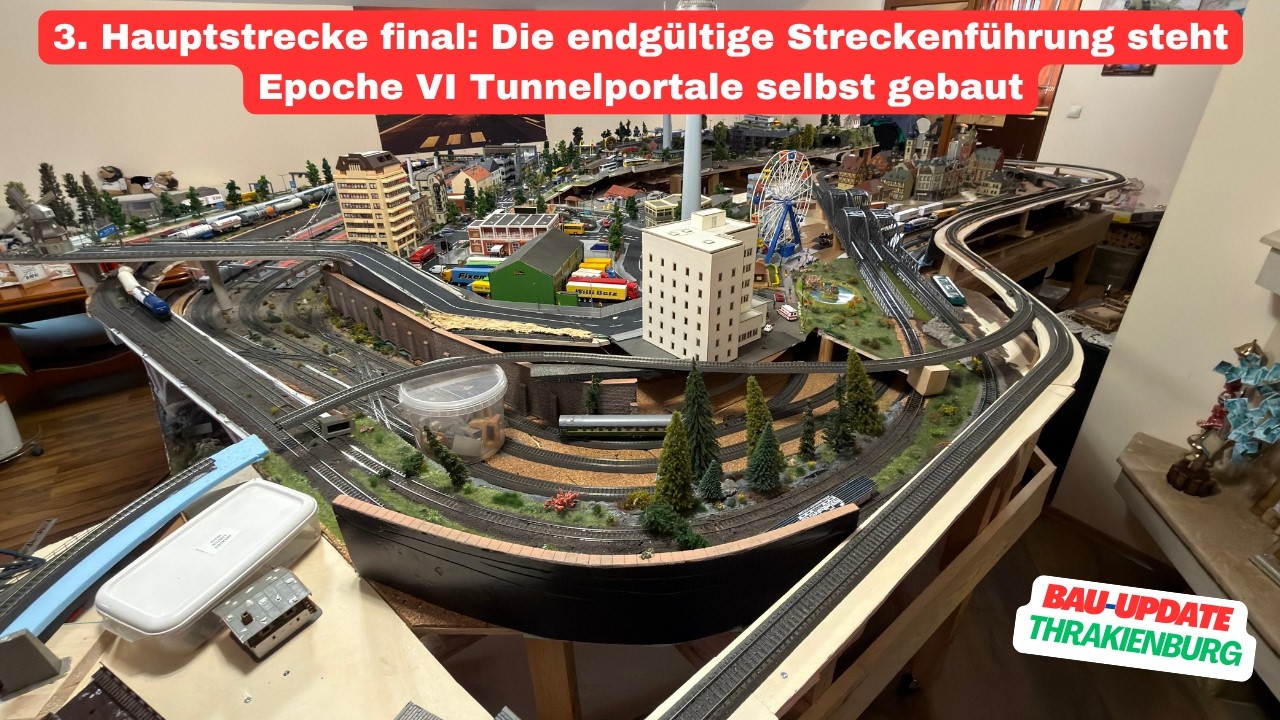 3. Hauptstrecke final: Die endgültige Streckenführung steht | Epoche VI Tunnelportale selbst gebaut