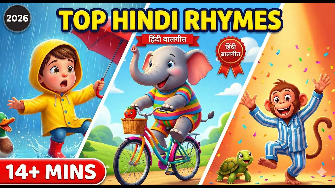 Top Hindi Rhymes Collection 2026 | Meri Gaiya Aati Hai + Mummy Ki Roti + Barish Aayi Cham Cham
