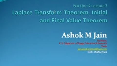 Network Analysis | Laplace Transform Theorems, Initial and Final Value Theorem |  Unit 4-7