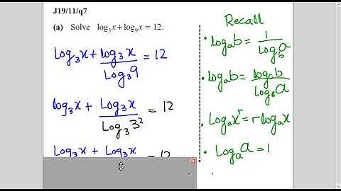 TKMaths O Level Add Maths Solving Logarithmic equation J19/11/q7