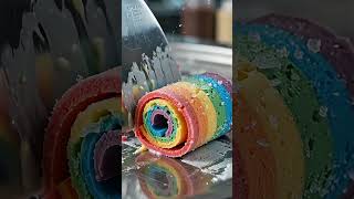 Rainbow Ice Cream Roll ASMR 🌈🍦 | Most Satisfying Frozen Dessert Ever