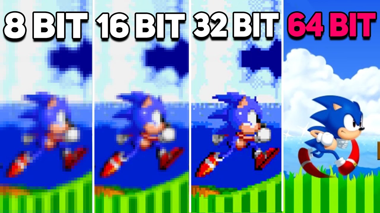 Sonic the Hedgehog 2 (1992) 8bit vs 16bit vs 32bit vs 64bit (is there a big  difference?) - YouTube