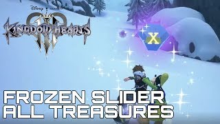 Kingdom Hearts 3 FROZEN SLIDER ALL TREASURE LOCATIONS (ORICHALCUM+ GUIDE)