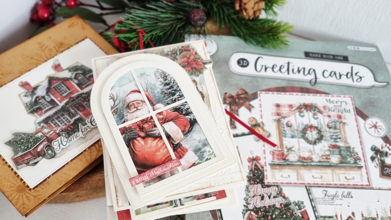 🎄NEUE🎄 Ideen Greeting Cards Block von #decotimecrafts, #Funfoldkarte basteln, mit #Action basteln