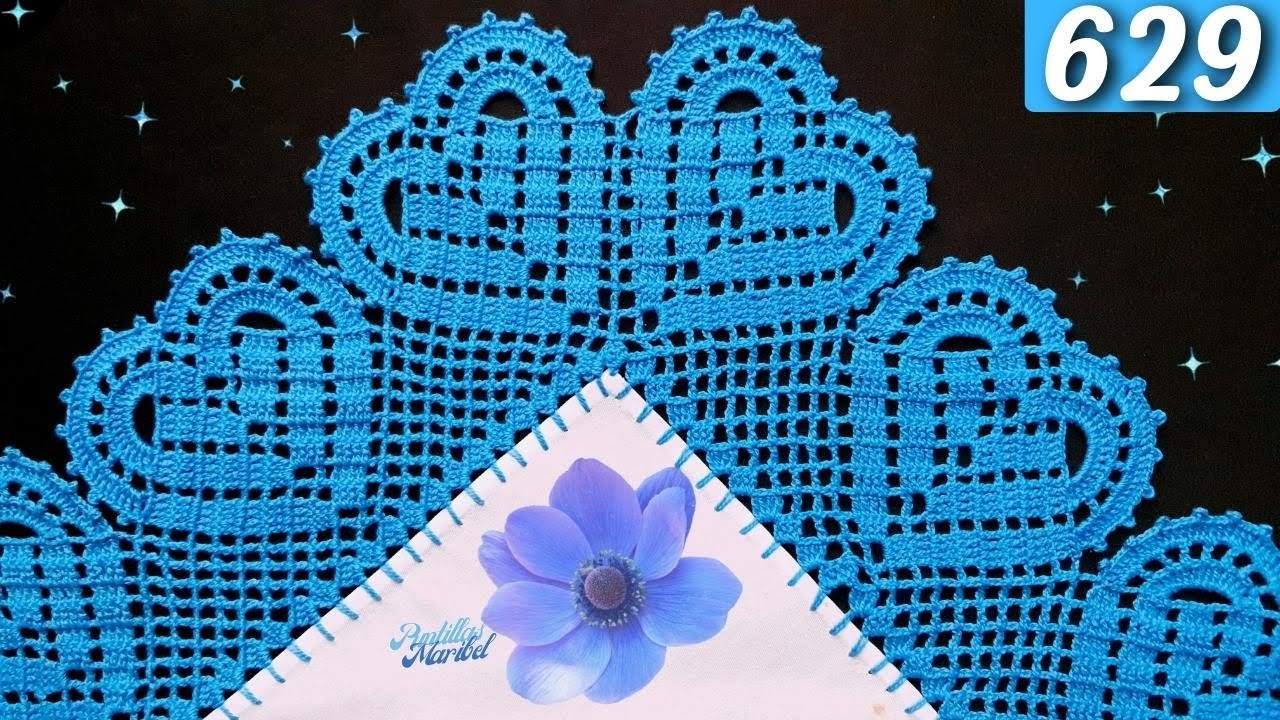 💙 Nueva puntilla de corazones grandes, no te arrepentirás de hacerla💙 629 | Puntillas Maribel