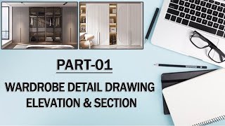 PART-01 #wardrobe #detail #drawing with #sectional #elevation in #autocad #part1