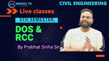 5th Sem |DOS & RCC  |Revision Session 02 |Secure Your Future |Bridge To Success For Civil Engg.