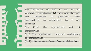 Two batteries of emf 3V and 6V and internal resistance 0.2 ohm and 0.4 |CBSE 12 BOARDS PHYSICS 2025|