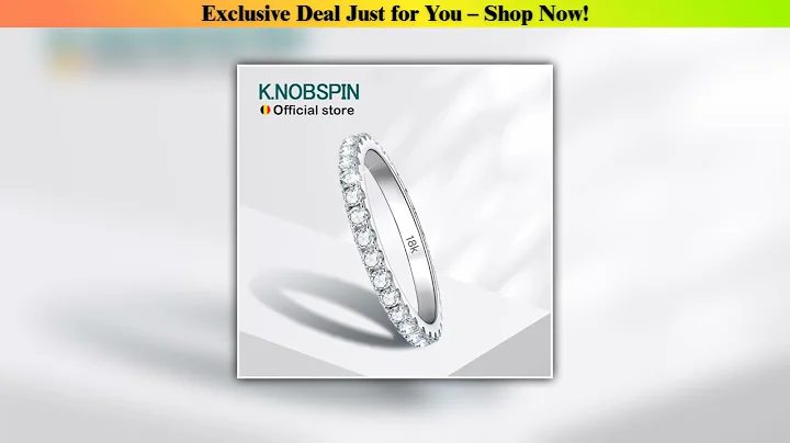 Limited KNOBSPIN 2mm D Color Moissanite Ring 925 Sterling Sliver Solid 18k White Gold Eternity Band