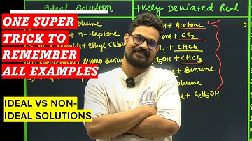 “Super Trick to Learn Ideal & Non-Ideal Solution Examples Instantly | Raoult’s Law Made Easy!”