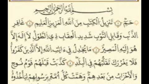 سورة غافر تلاوة الشيخ عبدالولي الاركاني