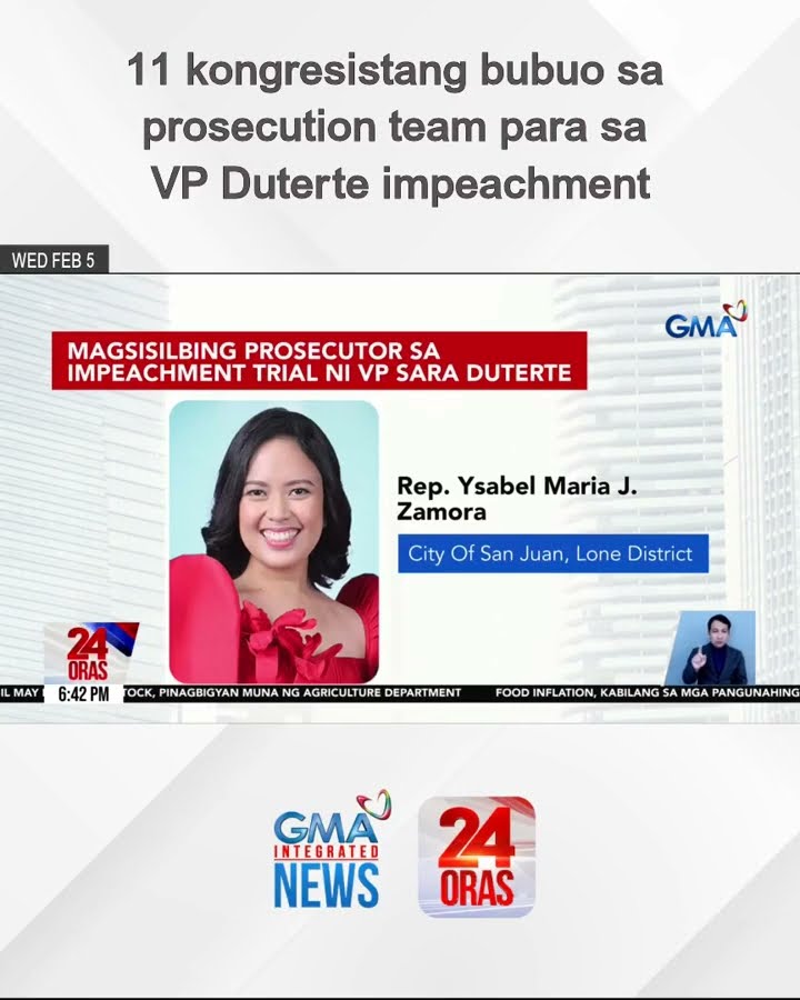 11 kongresistang bubuo sa prosecution team para sa VP Duterte impeachment | 24 Oras