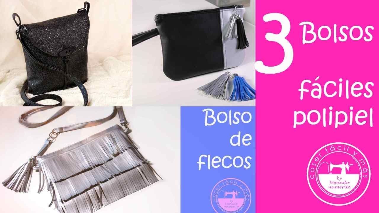 3 bolsos de polipiel fáciles, recopilatorio - YouTube