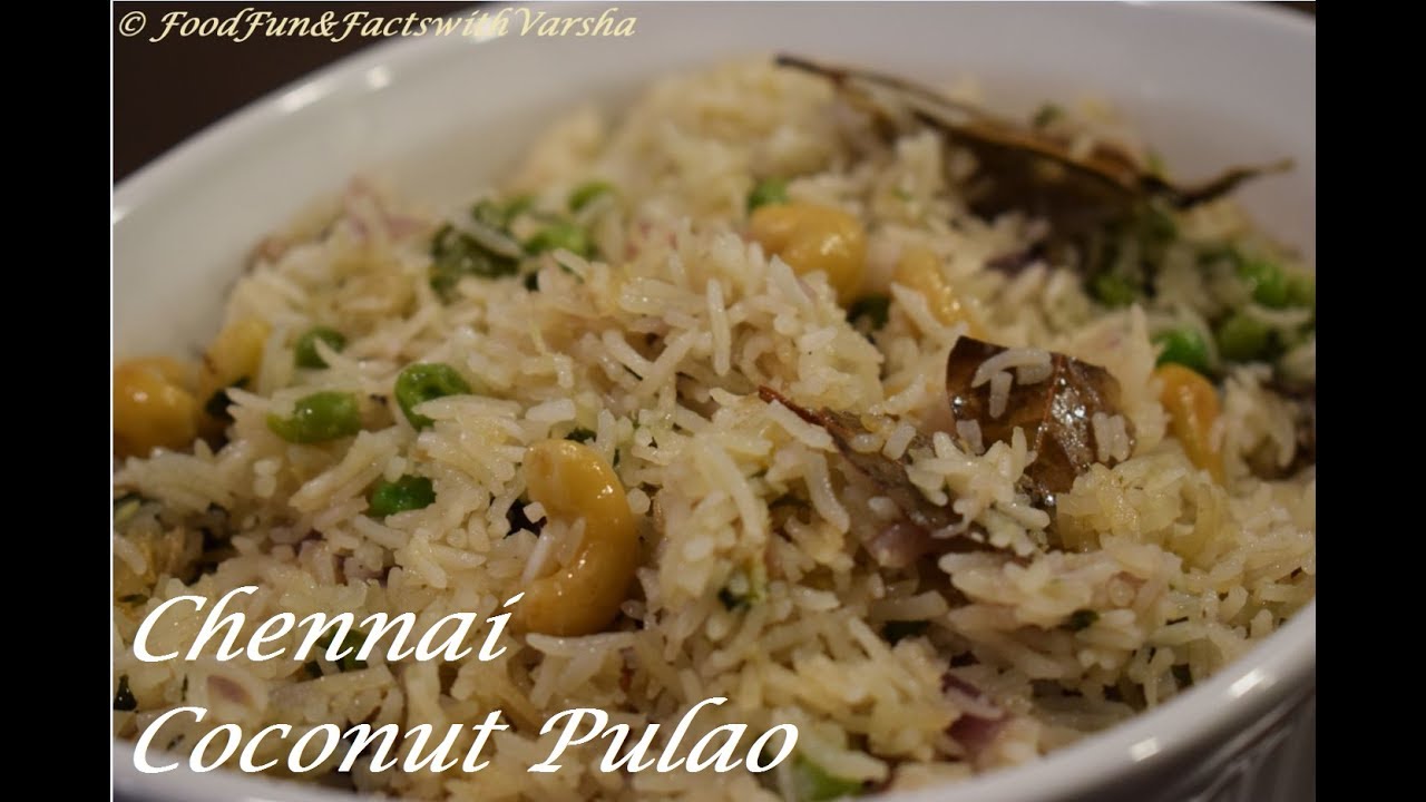 Coconut rice pulao with coconut cream