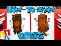 How To Draw Otters Mom And Baby
